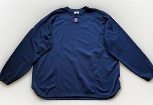 Vintage Majestic Red Sox Yellow B Therma Base Pullover Sz XXL Navy WarmUp Jersey